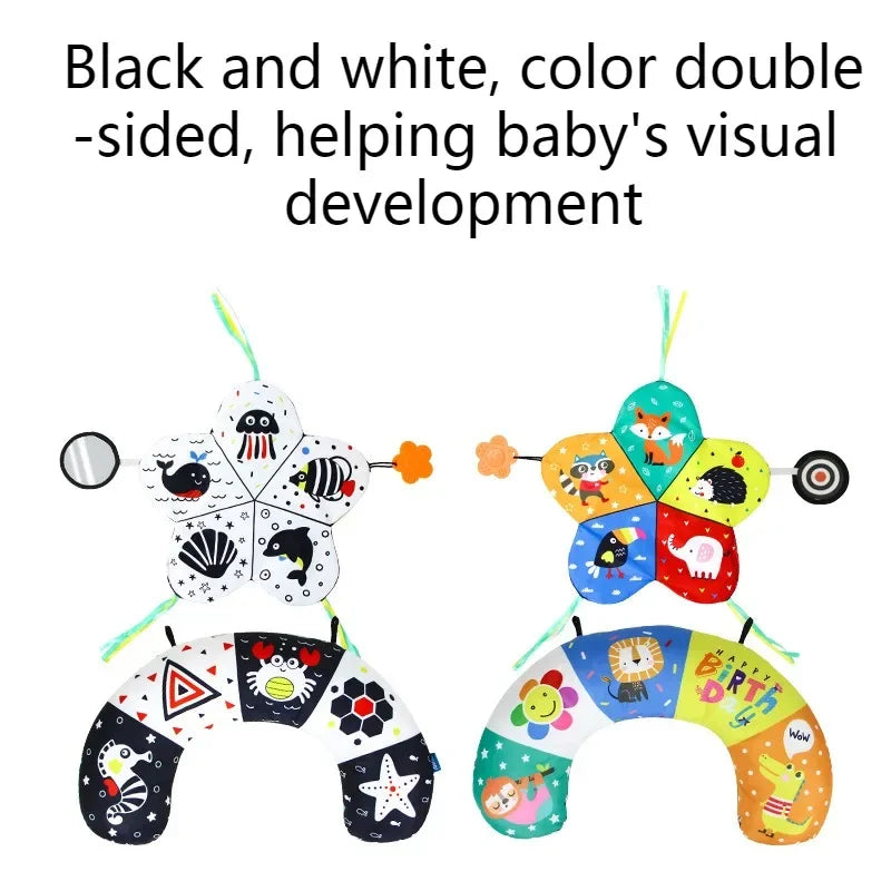 Baby Tummy Time Pillow – High Contrast Black & White Sensory Baby Tummy Time Pillow PLUSH