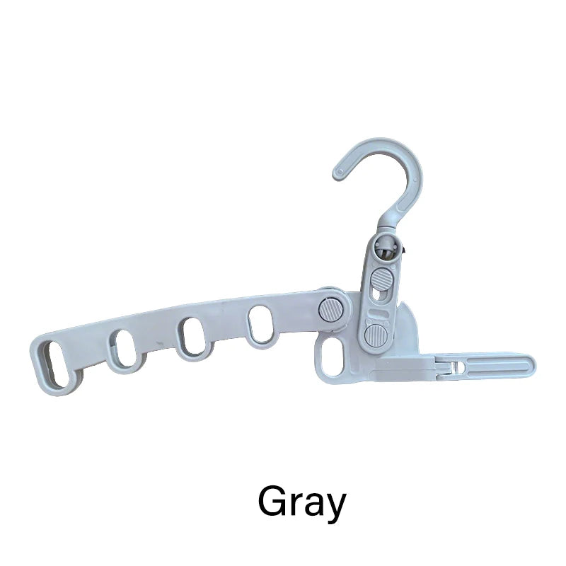 Portable Foldable Travel Hanger | 5-Hole Clothes Drying Rack Foldable Travel Hanger PLUSH Gray 1pc