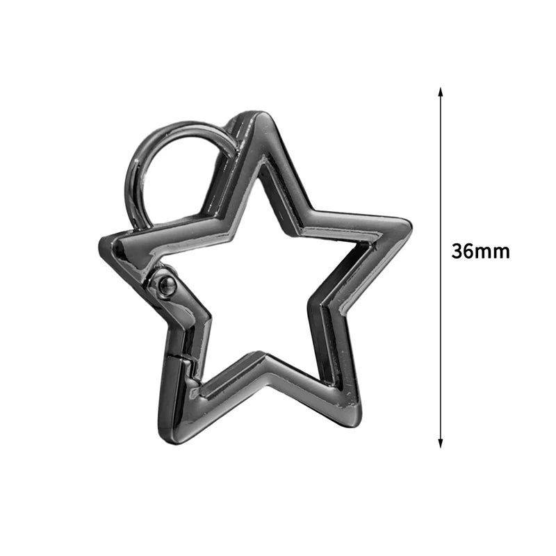 Star Hollow Spring Clasp Carabiner Clip – DIY Jewelry Connector Jewelry Clasp Connector PLUSH A12