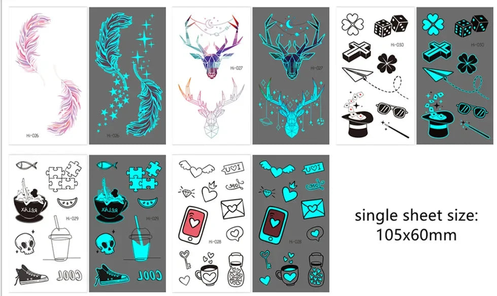 Luminous Butterfly Temporary Tattoo Stickers – Glow Body Art