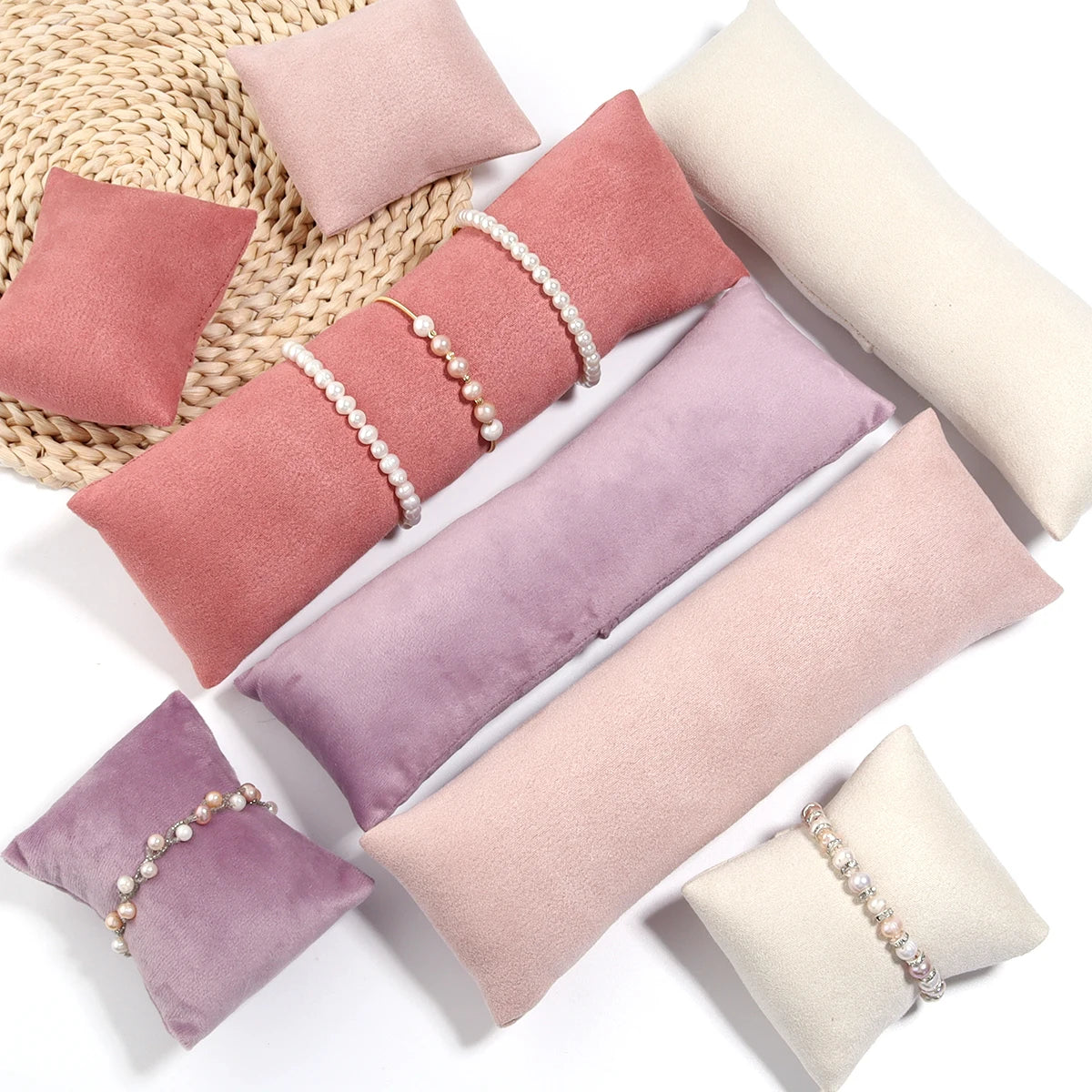 Velvet Suede Jewelry Display Pillow Set – Bracelet & Watch Holder Jewelry Display Pillow PLUSH
