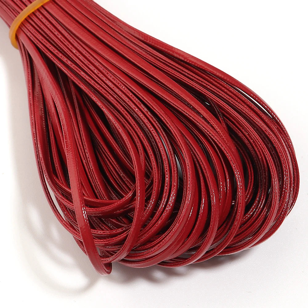 50 Yards 2mm Flat Faux Leather Cord – Multicolor DIY Crafts Leather Craft Cord PLUSH wine red