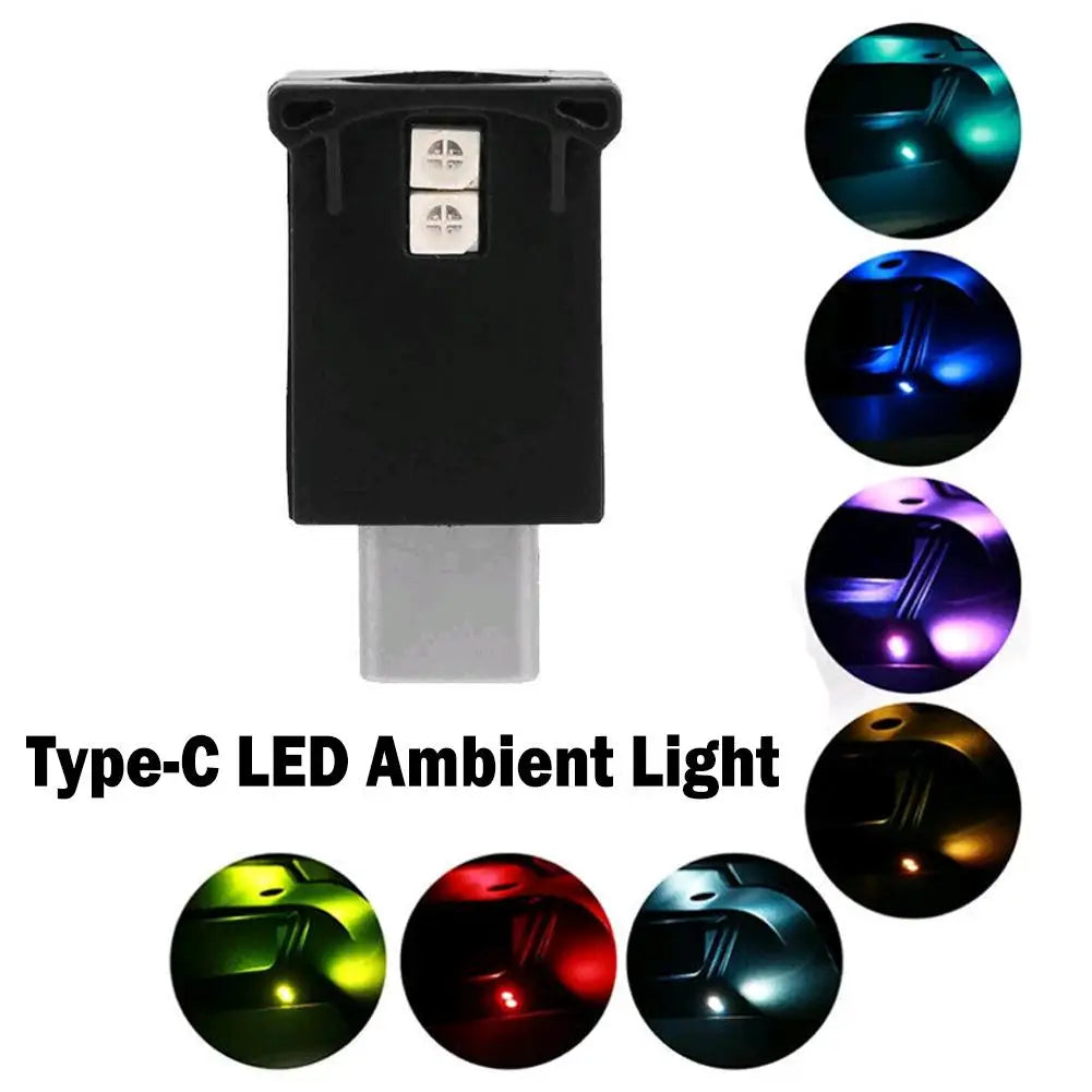 Type-C LED RGB Car Interior Ambient Light – 8 Colors Car Ambient Light PLUSH