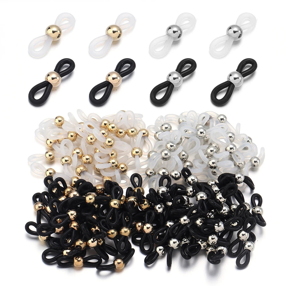 50pcs Silicone Eyeglass Chain End Connectors DIY Holder Eyeglass Chain Connectors PLUSH