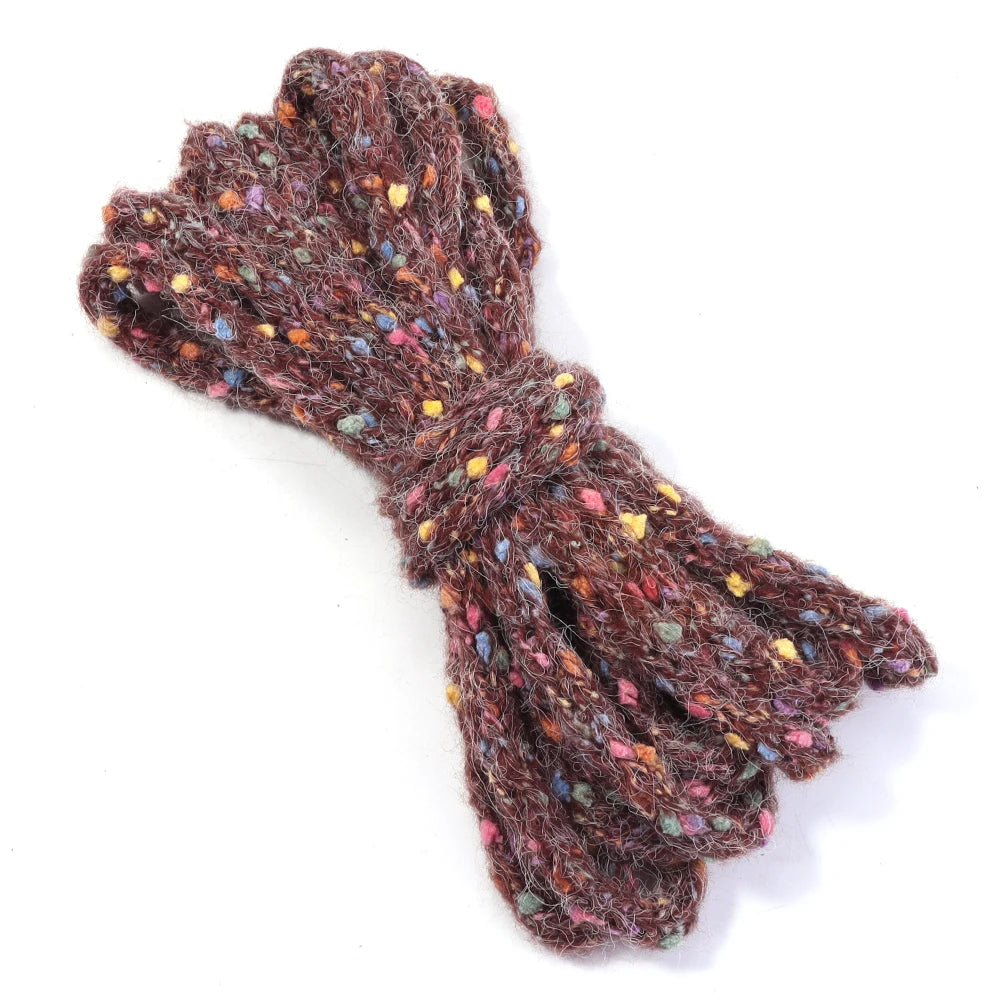 5 Yards 10mm Colorful Confetti Acrylic Knitted Yarn Cord – DIY Craft Yarn Cord PLUSH brown