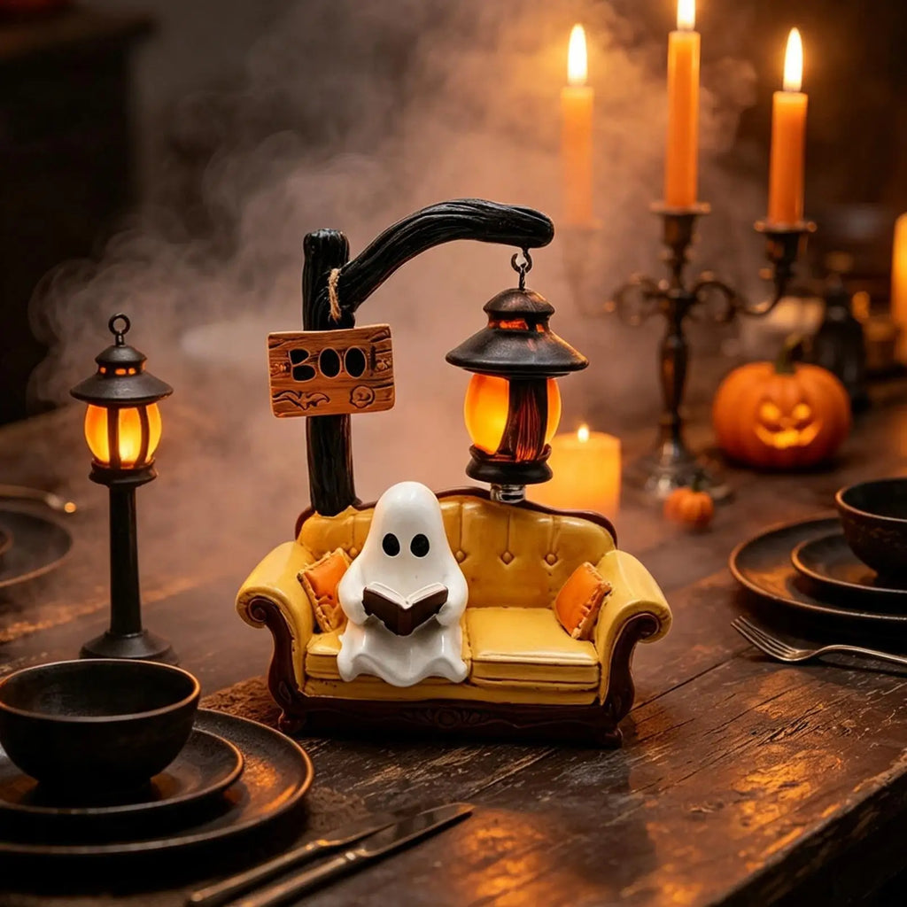 3D Resin Ghost Reading Night Light – Halloween Desk Lamp LED Decorative Lamp PLUSH