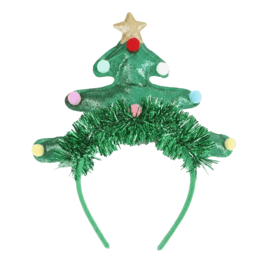 Shiny Christmas Headband Sequin Xmas Hair Hoop Party Accessory Holiday Hair Headband PLUSH Style A