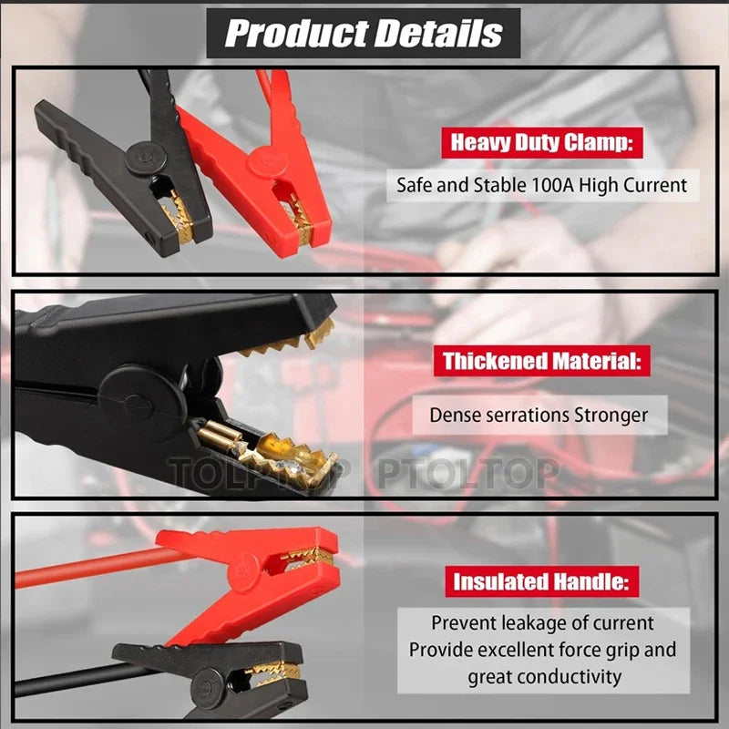 ZWINCKY 18V Jump Starter Cables for Makita/DeWalt/Milwaukee Jump Starter Adapter PLUSH