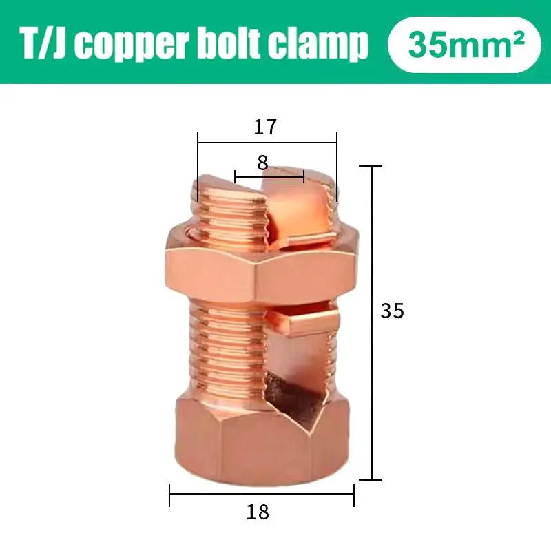 TJ Series Split Copper Bolt Connector – Anti-Corrosion Clamp Copper Bolt Connector PLUSH TJ-35