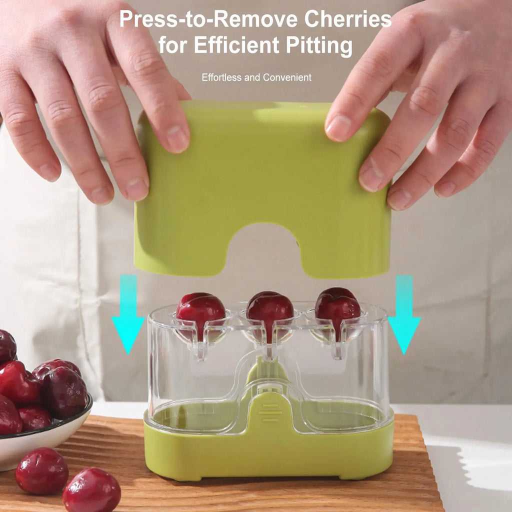 3-Hole Cherry & Olive Pitter Tool – Manual Press Pit Remover Cherry Pitter Tool PLUSH