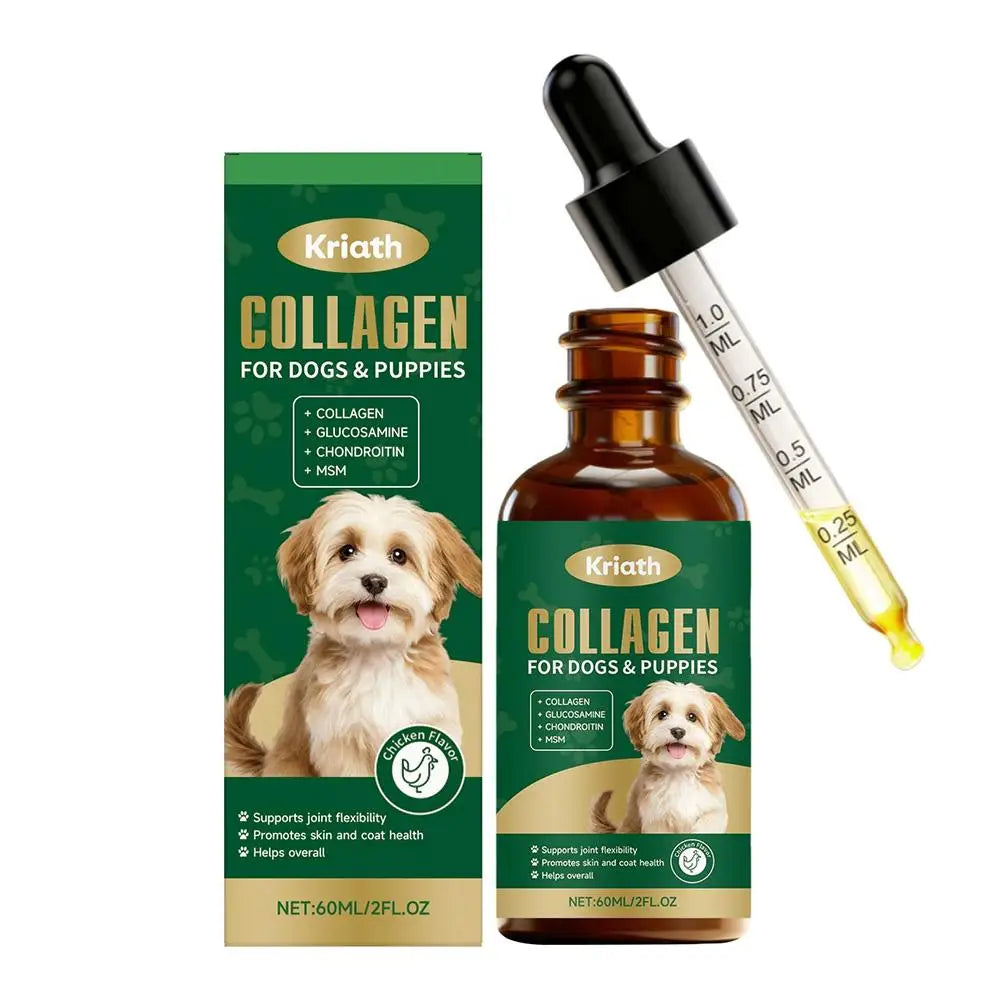 Dog Collagen Liquid Supplement 60ml – Joint & Coat Support Dog Liquid Supplement PLUSH A