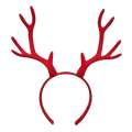 Deer Antler Headband – Realistic Christmas Hair Hoop Holiday Hair Accessory PLUSH Red
