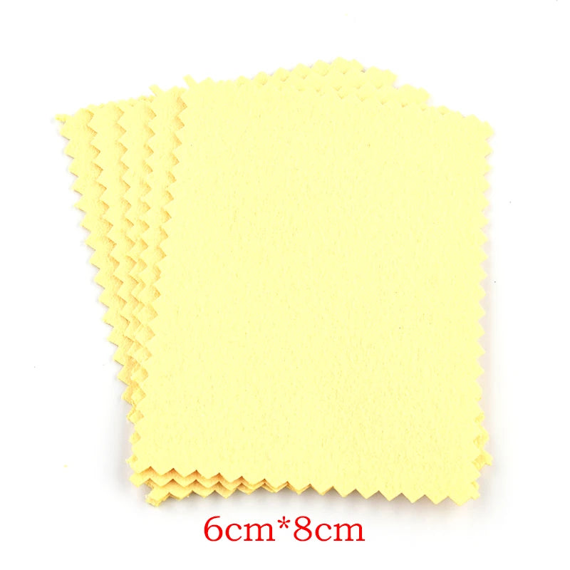50pcs Silver Polishing Cloths – Jewelry & Glasses Cleaner Jewelry Polishing Cloth PLUSH Yellow-6x8cm