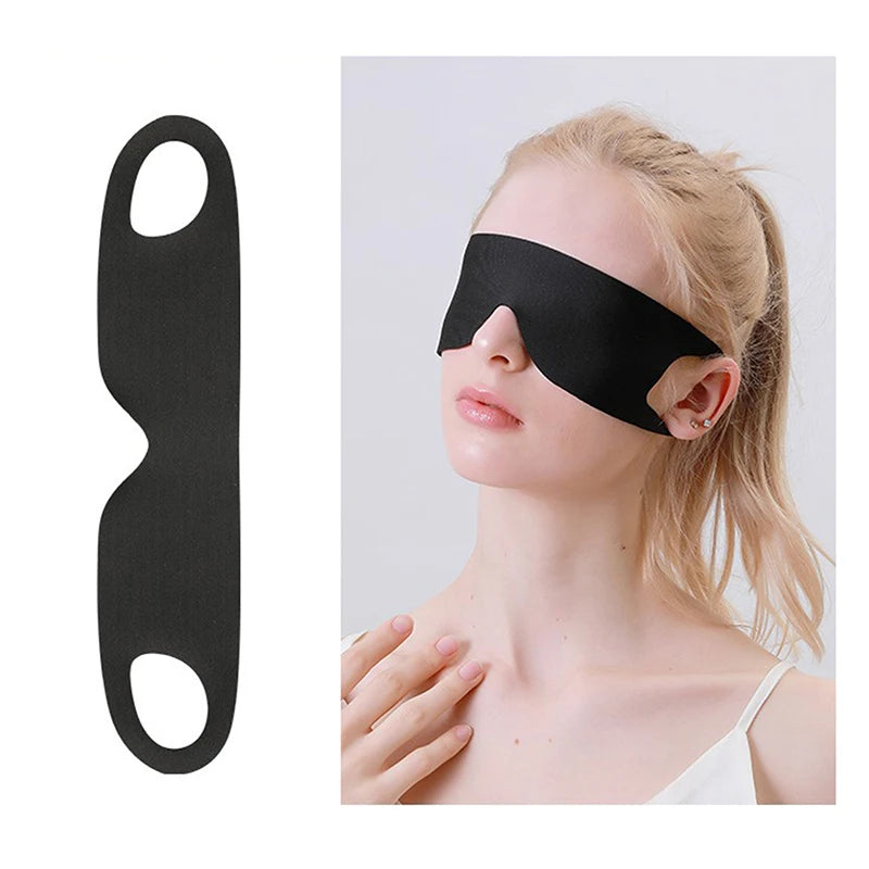 Zero Pressure Sleep Mask – Breathable Ice Silk Blockout Eye Mask Sleep Eye Mask PLUSH Black