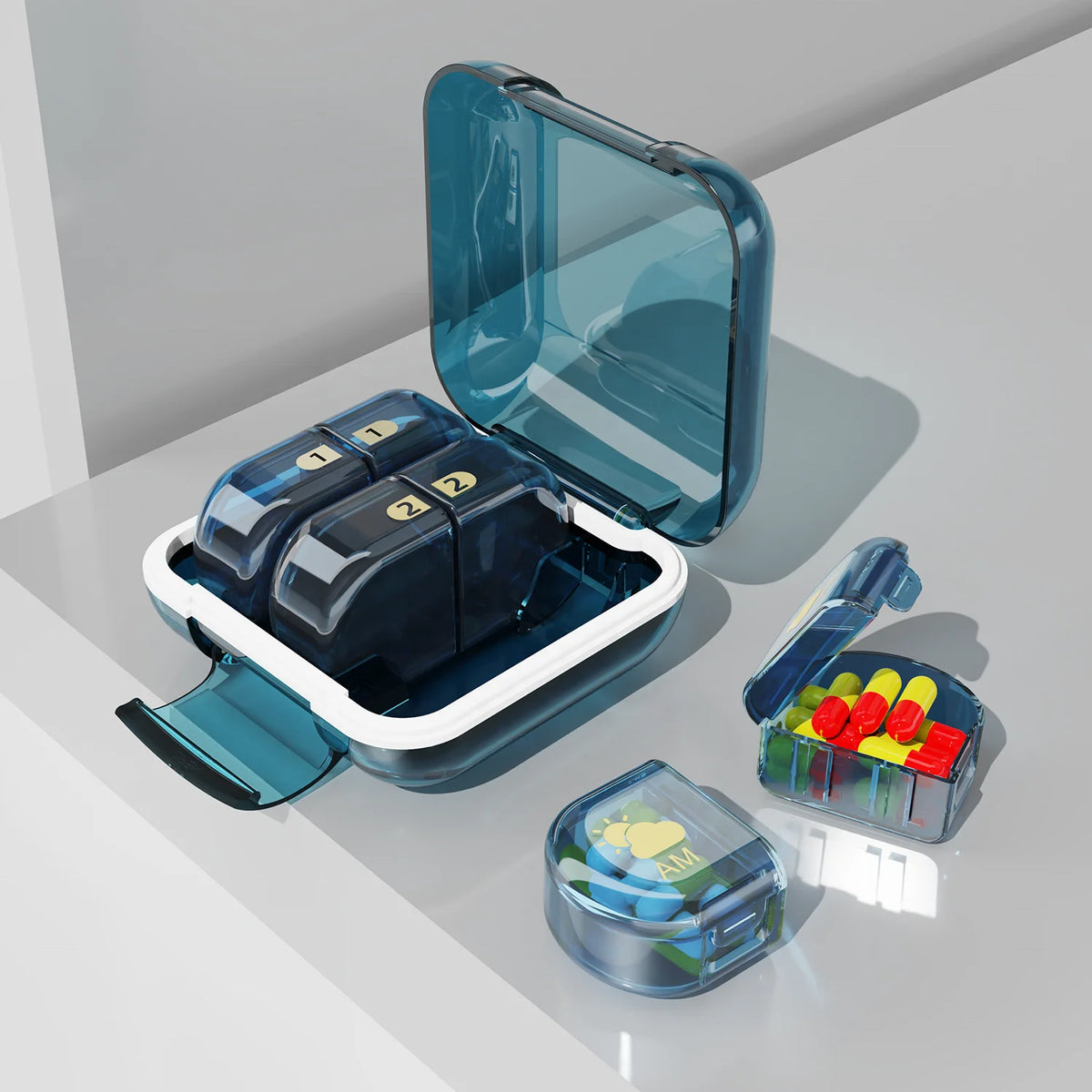 Weekly Pill Organizer – Detachable 7-Day Vitamin Pill Case Weekly Pill Organizer PLUSH