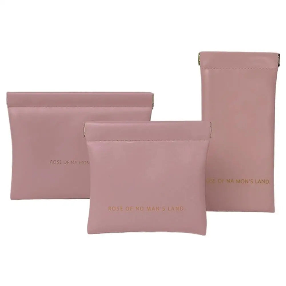 Women's PU Leather Travel Makeup Bag Set – 3-Piece Organizer Travel Makeup Bag PLUSH Pink