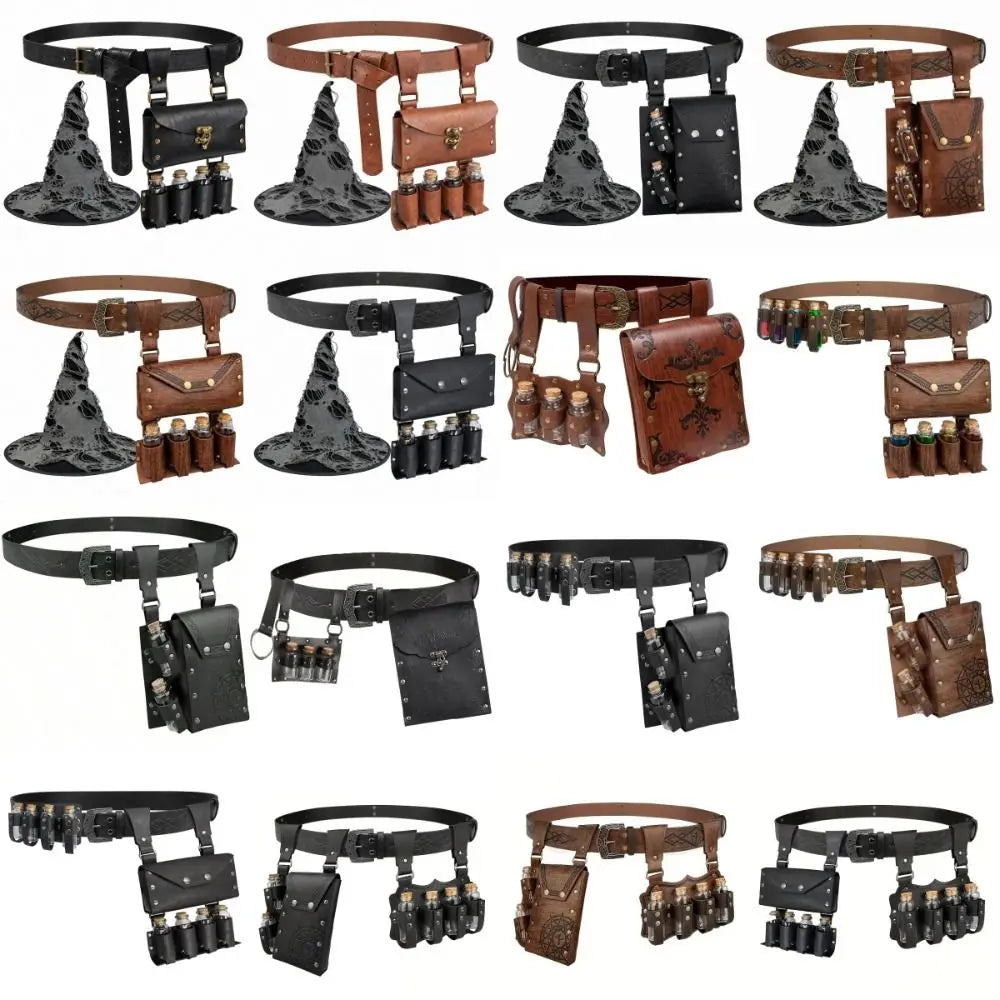 Medieval Wizard Cosplay Set – Potion Bottles & Waistband Cosplay Costume Set PLUSH