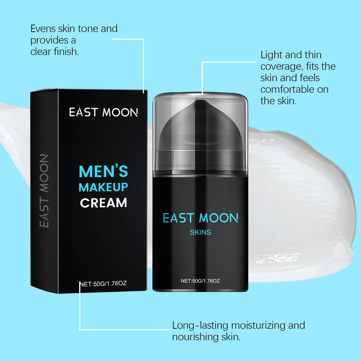 East Moon Men BB Cream – Oil Control, Brighten & Moisturize Men's BB Cream PLUSH