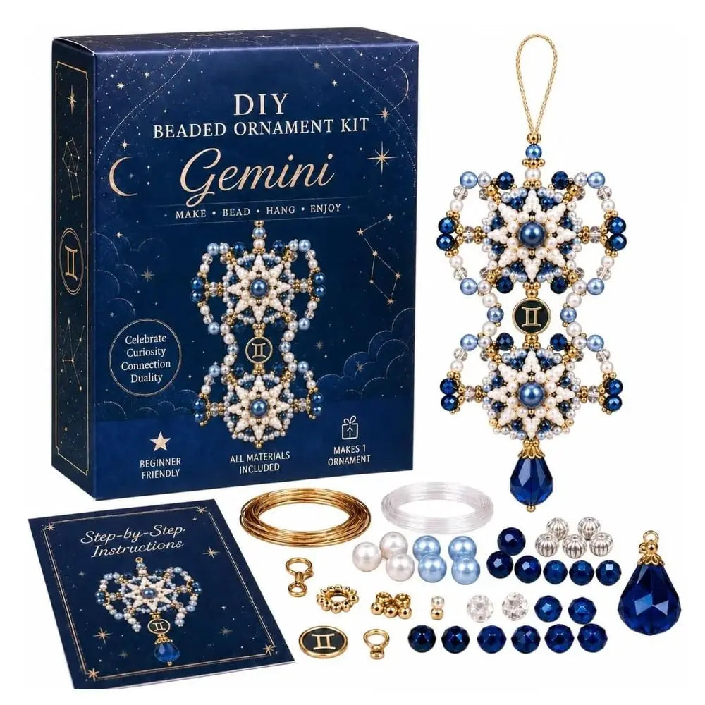DIY Beaded Constellation Pendant Kit – Zodiac Bag Charm Craft DIY Jewelry Kit PLUSH Style 1