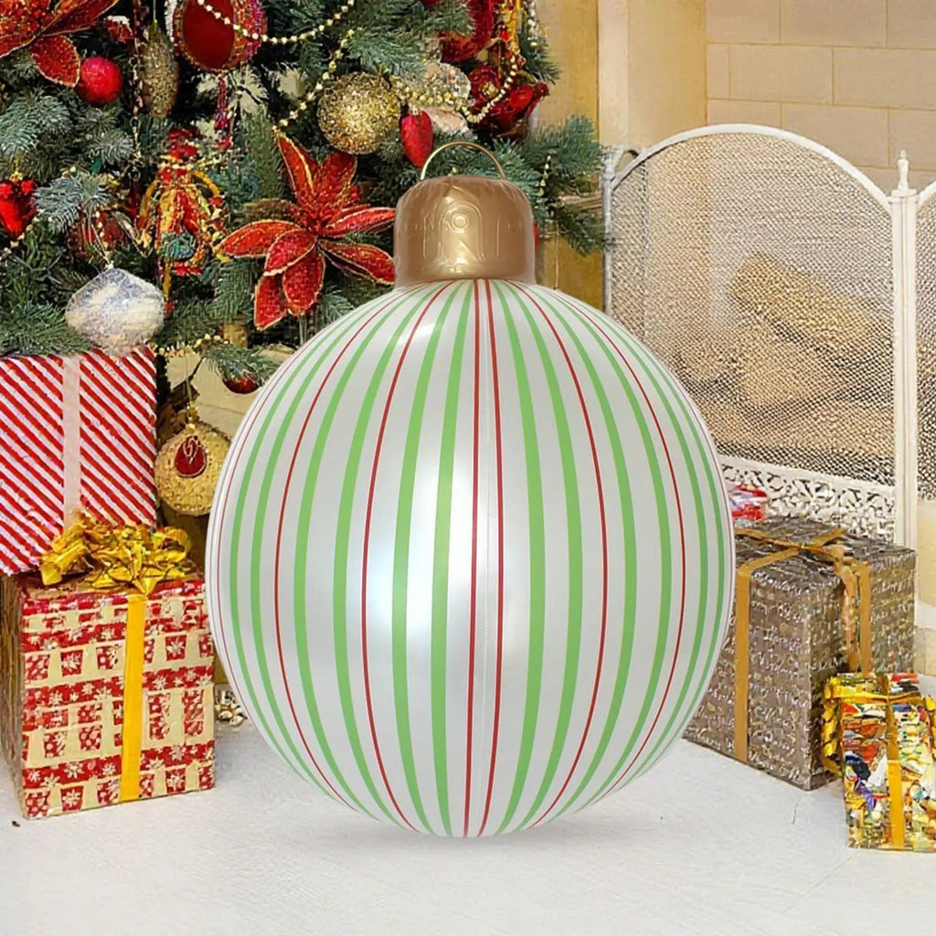 40cm Giant Inflatable Christmas Ball Ornament | PVC Xmas Décor Inflatable Christmas Ornament PLUSH