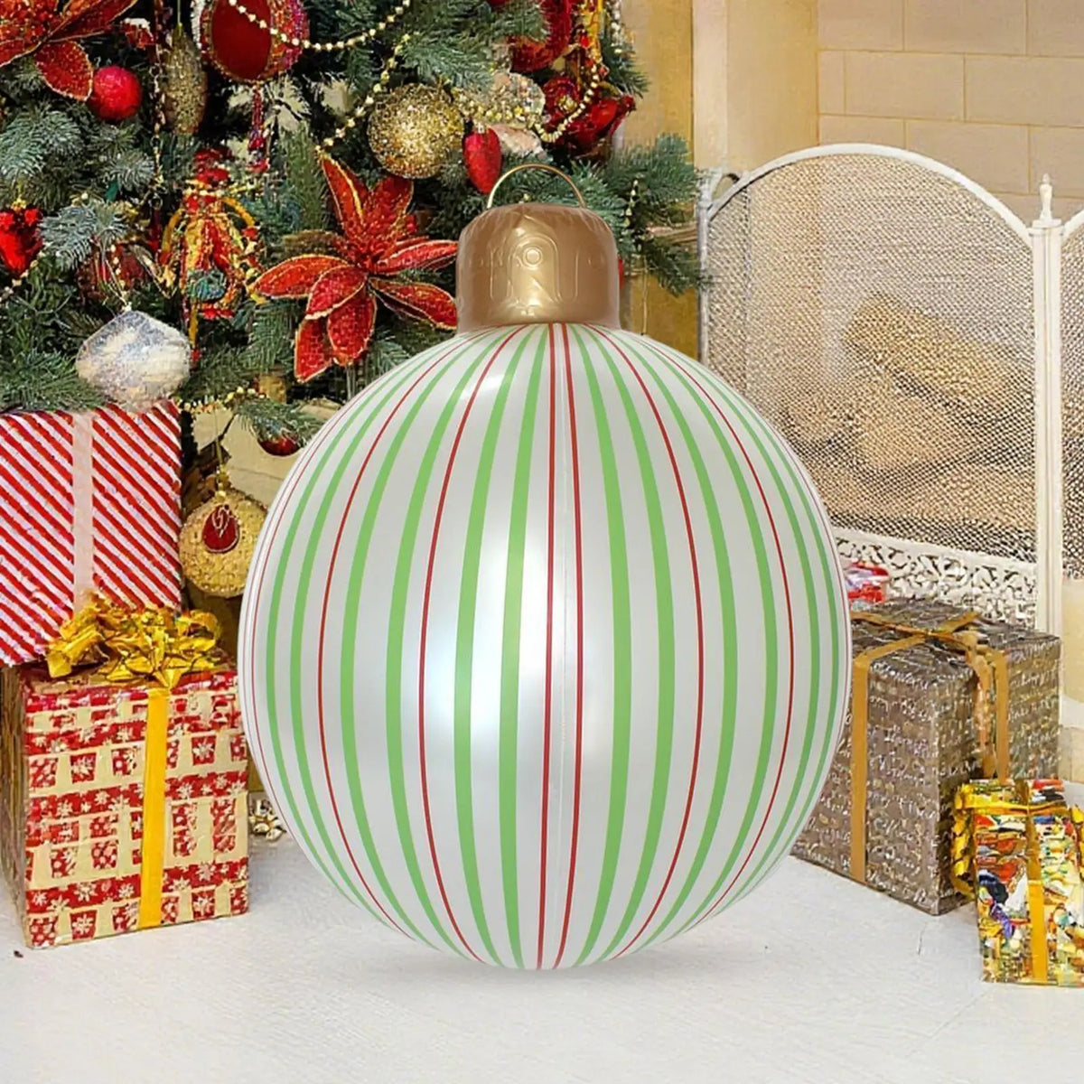 40cm Giant Inflatable Christmas Ball Ornament | PVC Xmas Décor Inflatable Christmas Ornament PLUSH