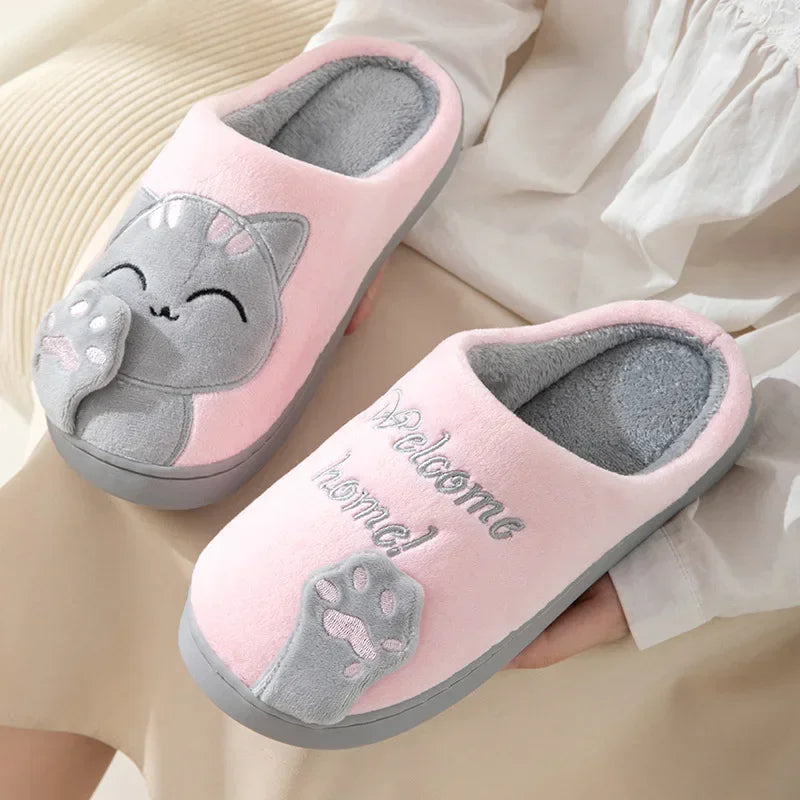 Unisex Winter Cotton Slippers – Thick Soft Sole Non-Slip Slides Indoor Slippers PLUSH