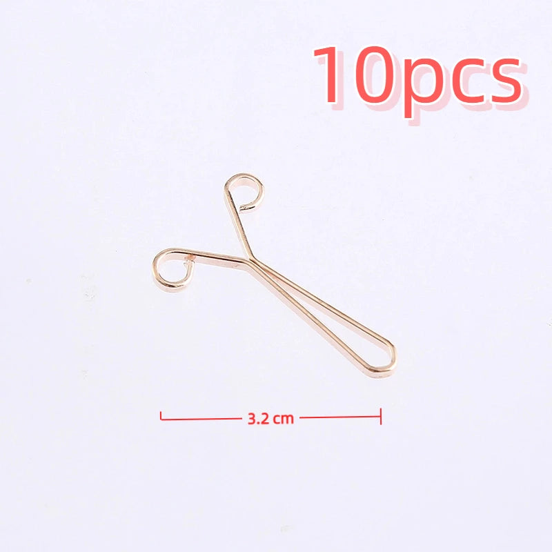 10pcs U-Shape Waist Tightener Snap Buttons – Detachable Pants Clips Clothing Fasteners PLUSH Rose Gold