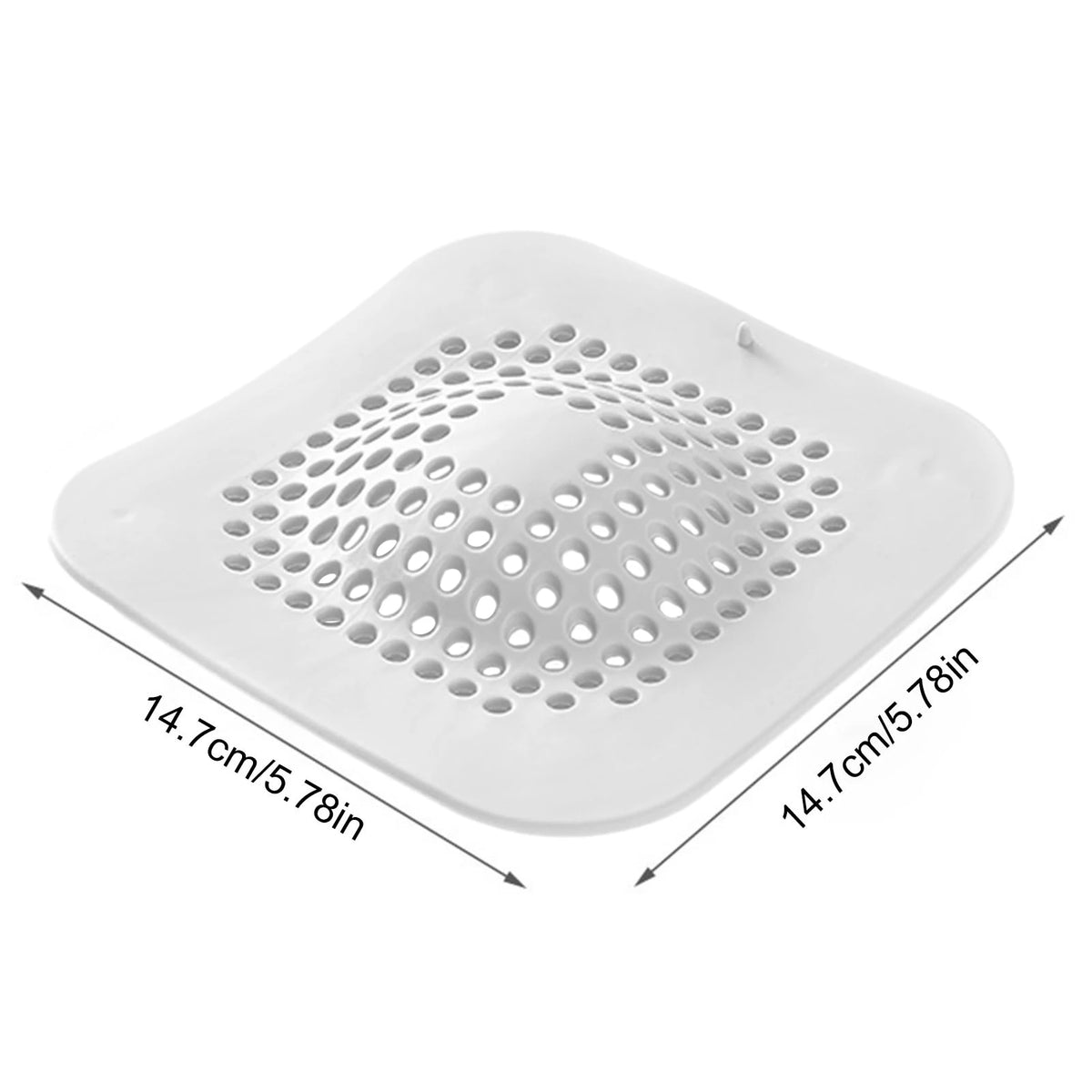 Silicone Floor Drain Hair Catcher & Sink Strainer | 14.7cm Drain Hair Catcher PLUSH White