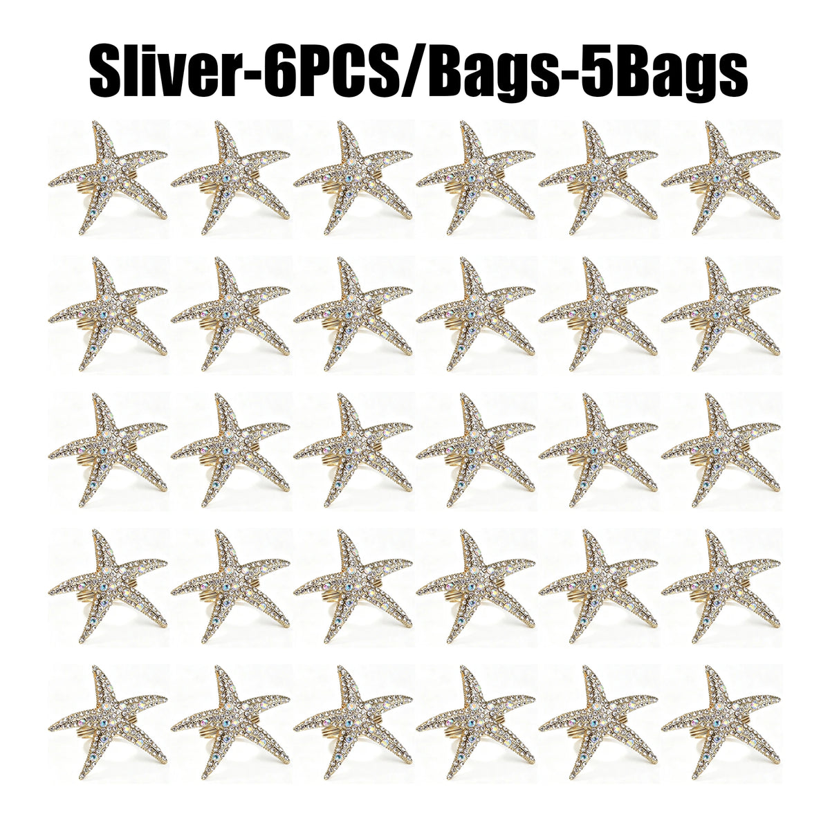 Starfish Napkin Rings – Wedding & Party Table Decor Napkin Rings PLUSH 30PCS