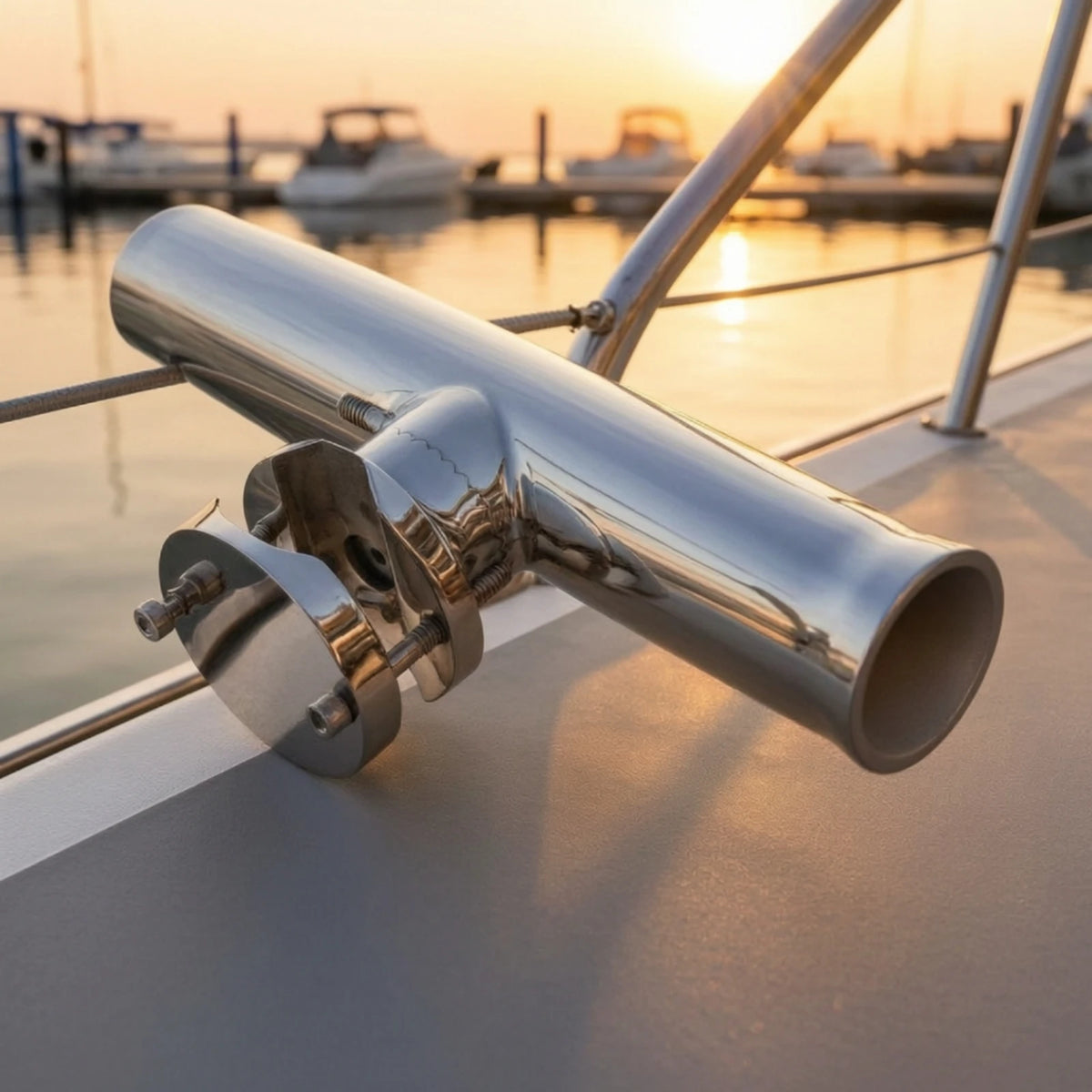 Stainless Steel Fishing Rod Holder with Clamp – Boat & Yacht Fishing Rod Holder PLUSH Default Title