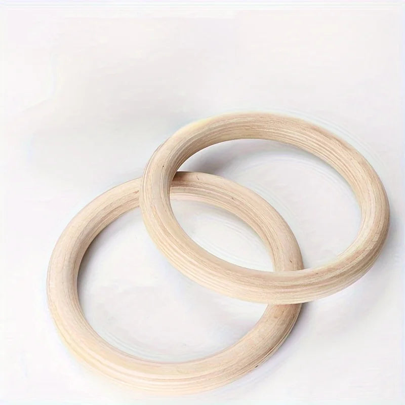 Wooden Gymnastic Rings 28mm – Home Gym Pull Up Training Gymnastic Rings PLUSH
