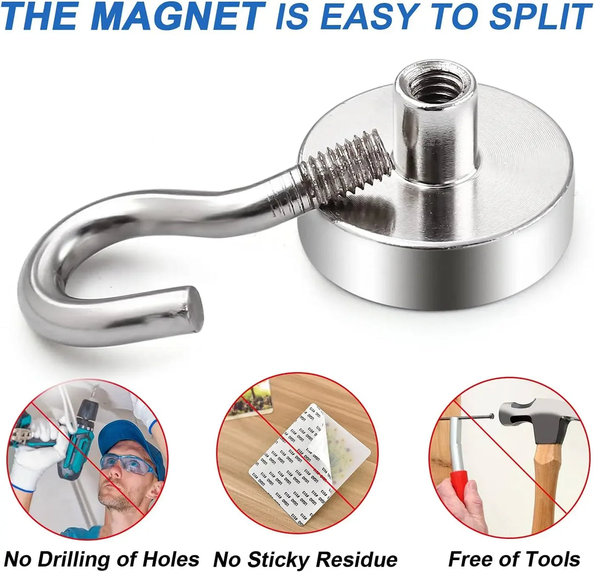Strong Magnetic Hooks | Stainless Steel Multi-Purpose Hangers Magnetic Storage Hooks PLUSH