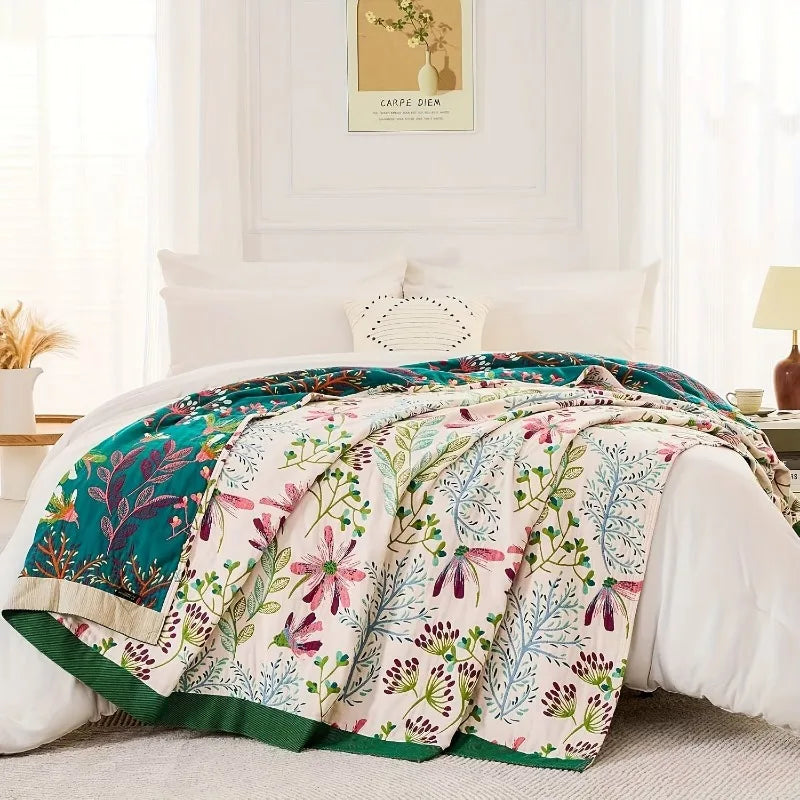Extra Large Cotton Gauze Throw Blanket – All-Season Breathable Cotton Gauze Throw PLUSH