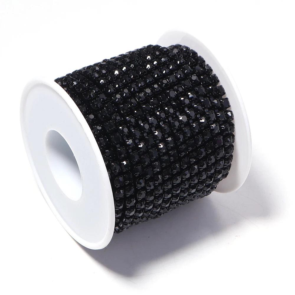 10 Yards Black Rhinestone Claw Chain 2–3.5mm | DIY Jewelry Rhinestone Chain PLUSH 3.5mm