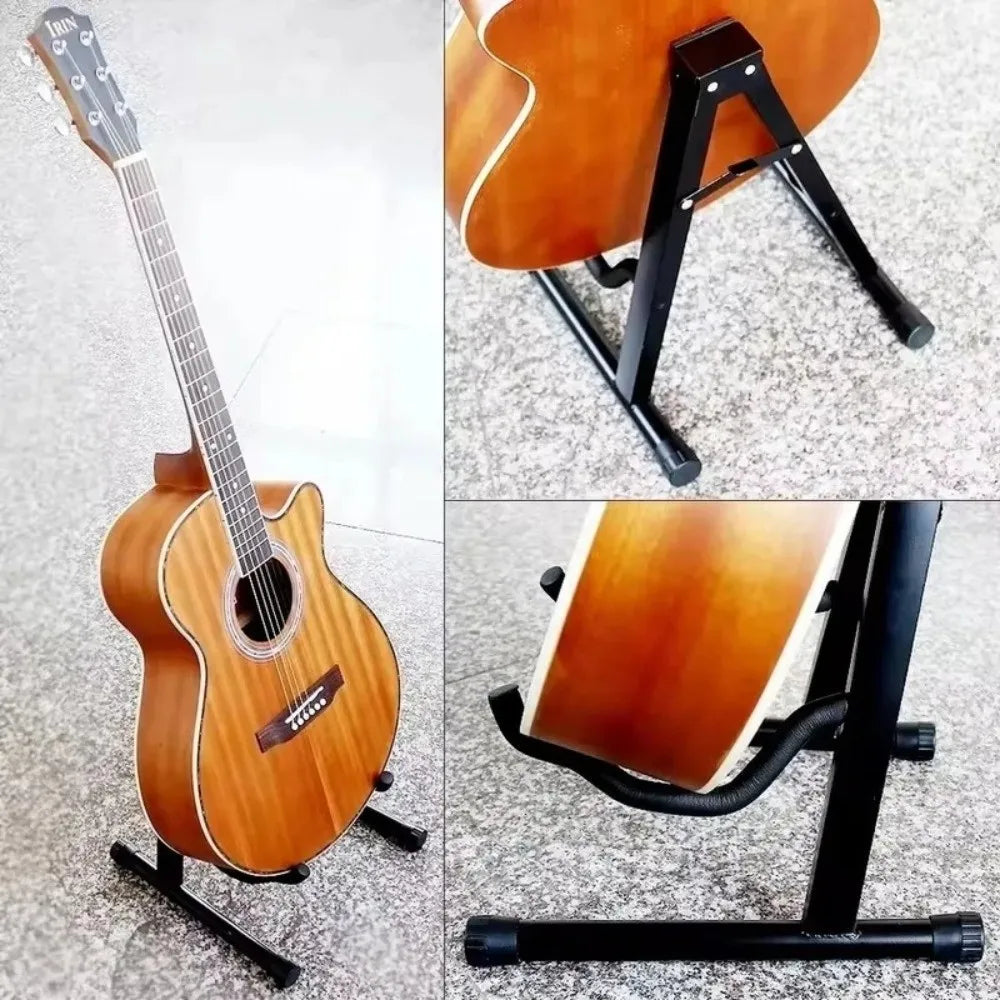 Metal A-Frame Guitar Stand – Portable Folding Floor Rack Guitar Floor Stand PLUSH