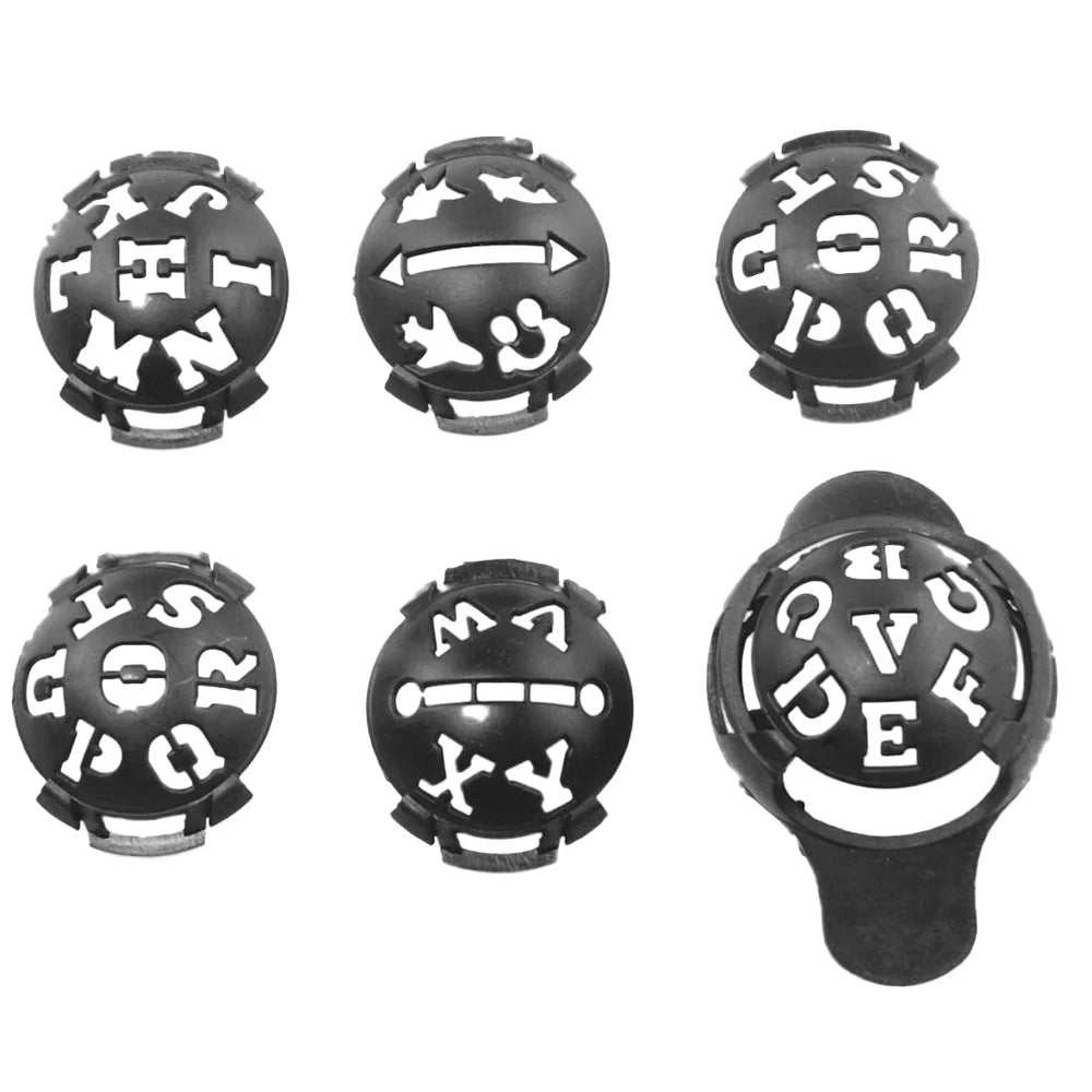Golf Ball Line Marker Template Set – 6pc Alignment Drawing Tool Golf Training Aid PLUSH black