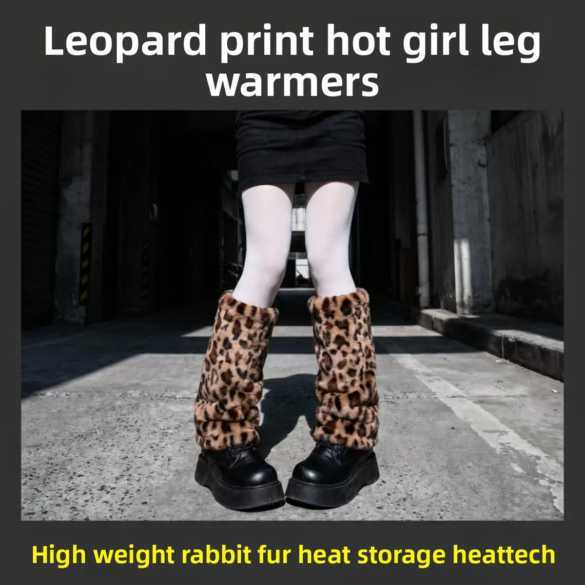Leopard Print Plush Leg Warmers – Heavy Knit Boot Socks Women Plush Leg Warmers PLUSH
