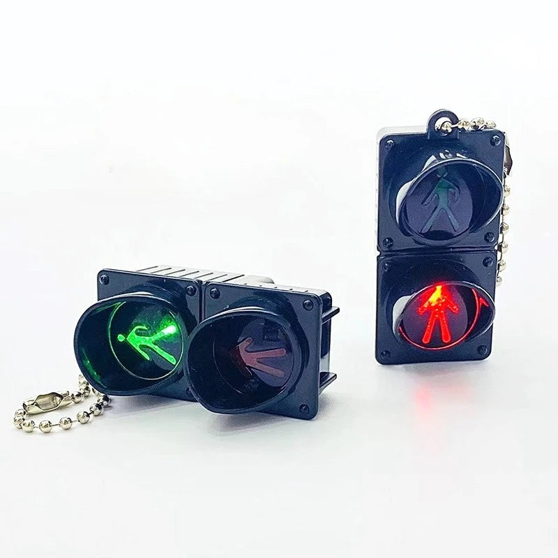 Mini Traffic Light LED Keychain – Cute Backpack Pendant LED Novelty Keychain PLUSH