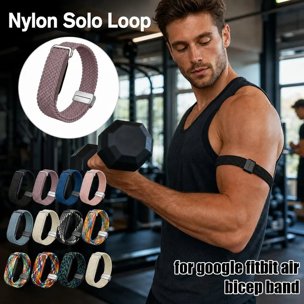 Braided Nylon Magnetic Band for Google Fitbit Air – 18mm Fitness Tracker Band PLUSH