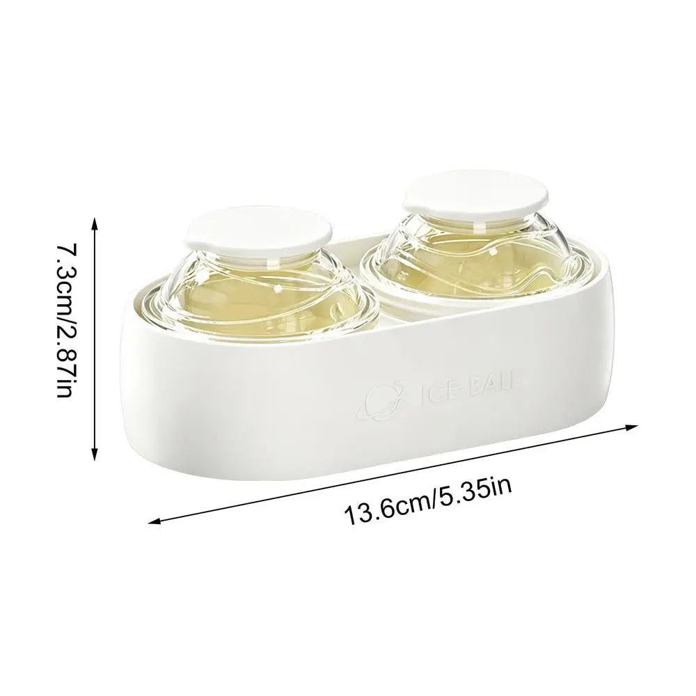 Silicone Ice Ball Mold 2-Cavity Sphere Tray with Lid – Whiskey Ice Ball Mold PLUSH Green