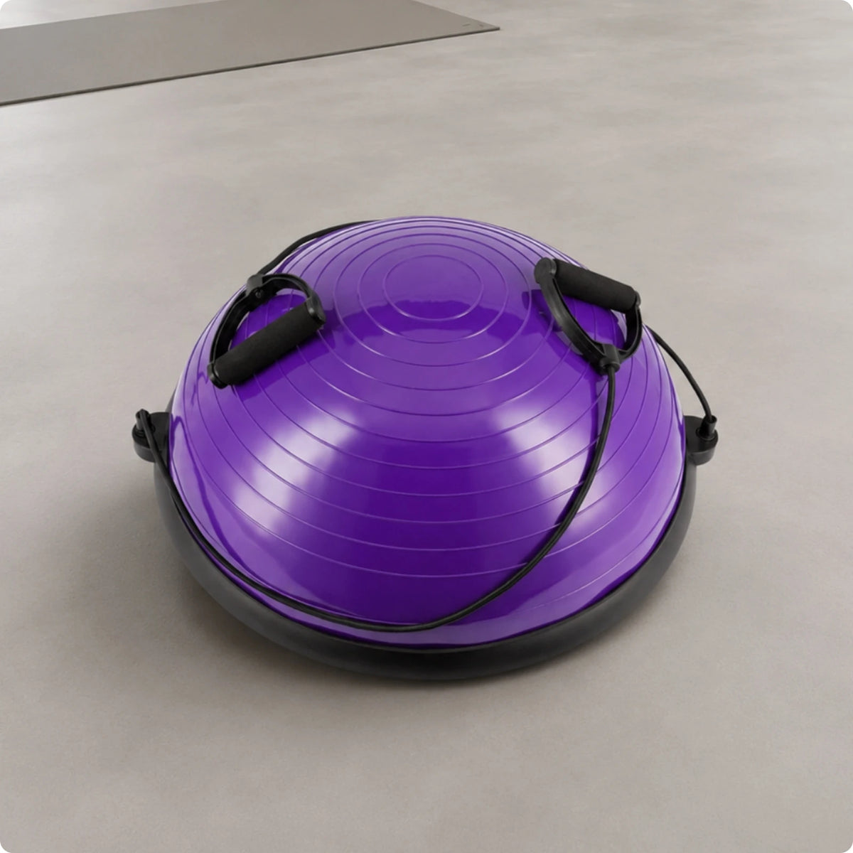 Half-Dome Balance Ball with Resistance Cords | 58cm Anti-Skid Balance Trainer PLUSH Purple