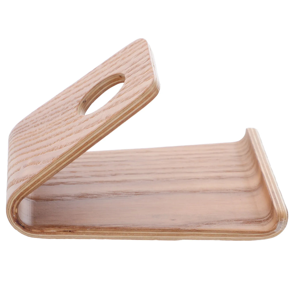 Solid Wood Phone & Tablet Stand – Minimalist Desktop Holder Wood Phone Stand PLUSH