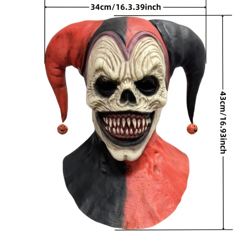 Clown Mask with Horns & Skull | Halloween Cosplay Latex Mask Halloween Latex Mask PLUSH