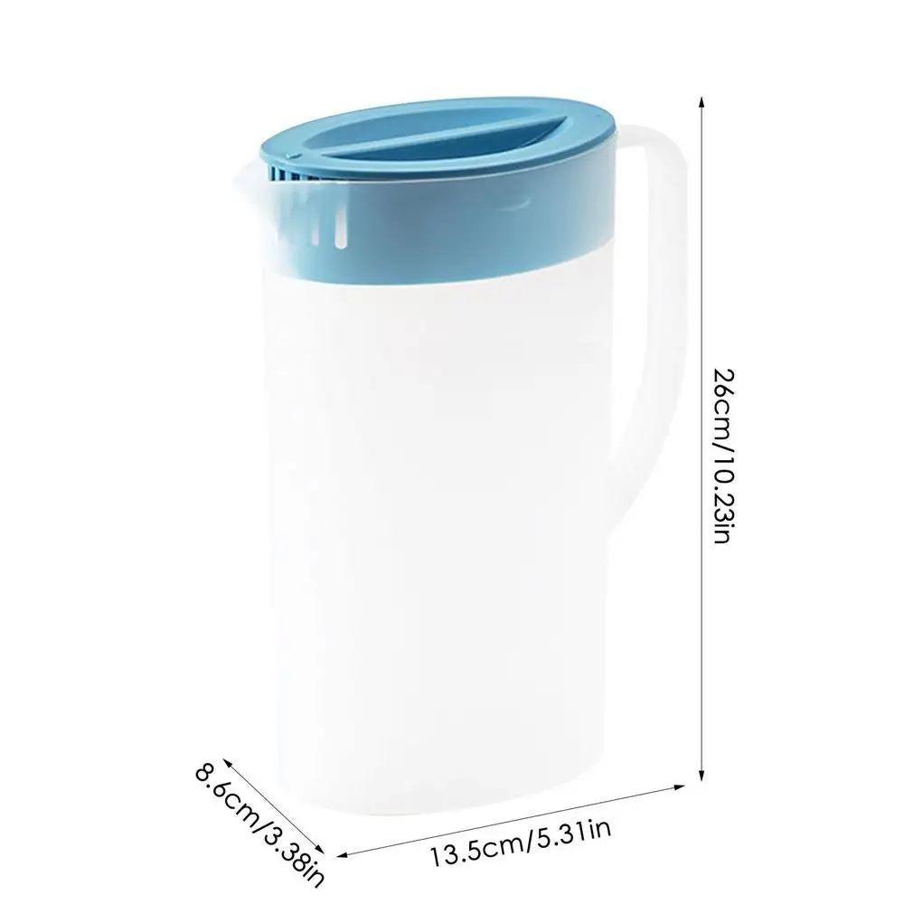 1.5L/2L Juice Pitcher with Lid & V-Shaped Spout | Cold Kettle Beverage Pitcher PLUSH 2L Blue