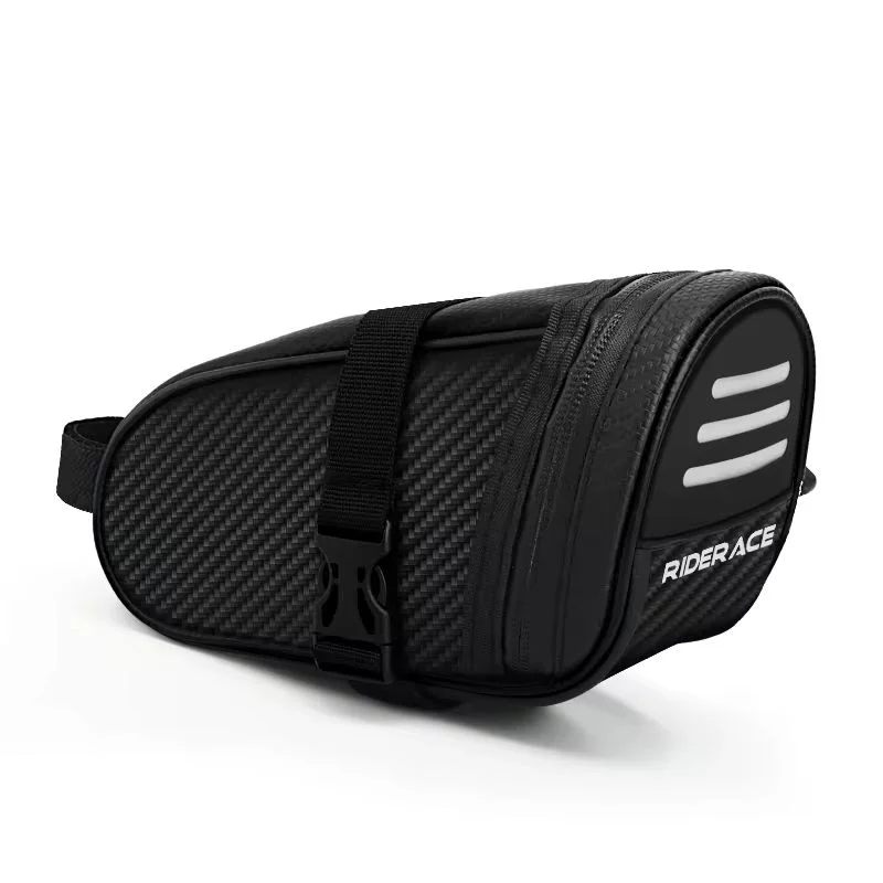 Waterproof Bike Saddle Bag – Reflective MTB & Road Seat Bag Bicycle Saddle Bag PLUSH black