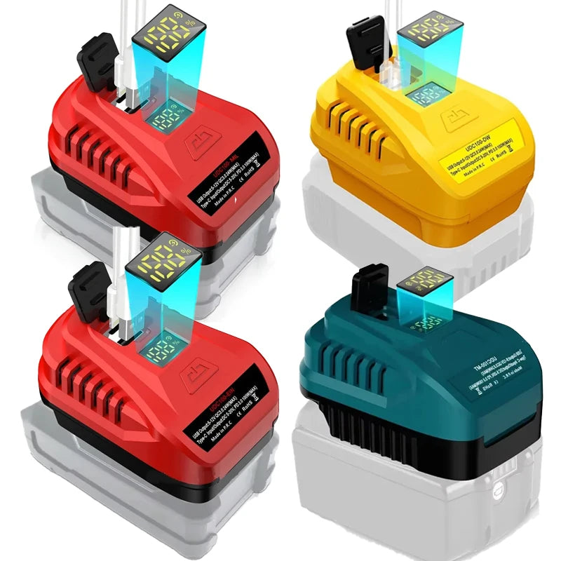 ZWINCKY 18V Battery USB Adapter – 100W Fast Charging Type-C Battery Charger Adapter PLUSH