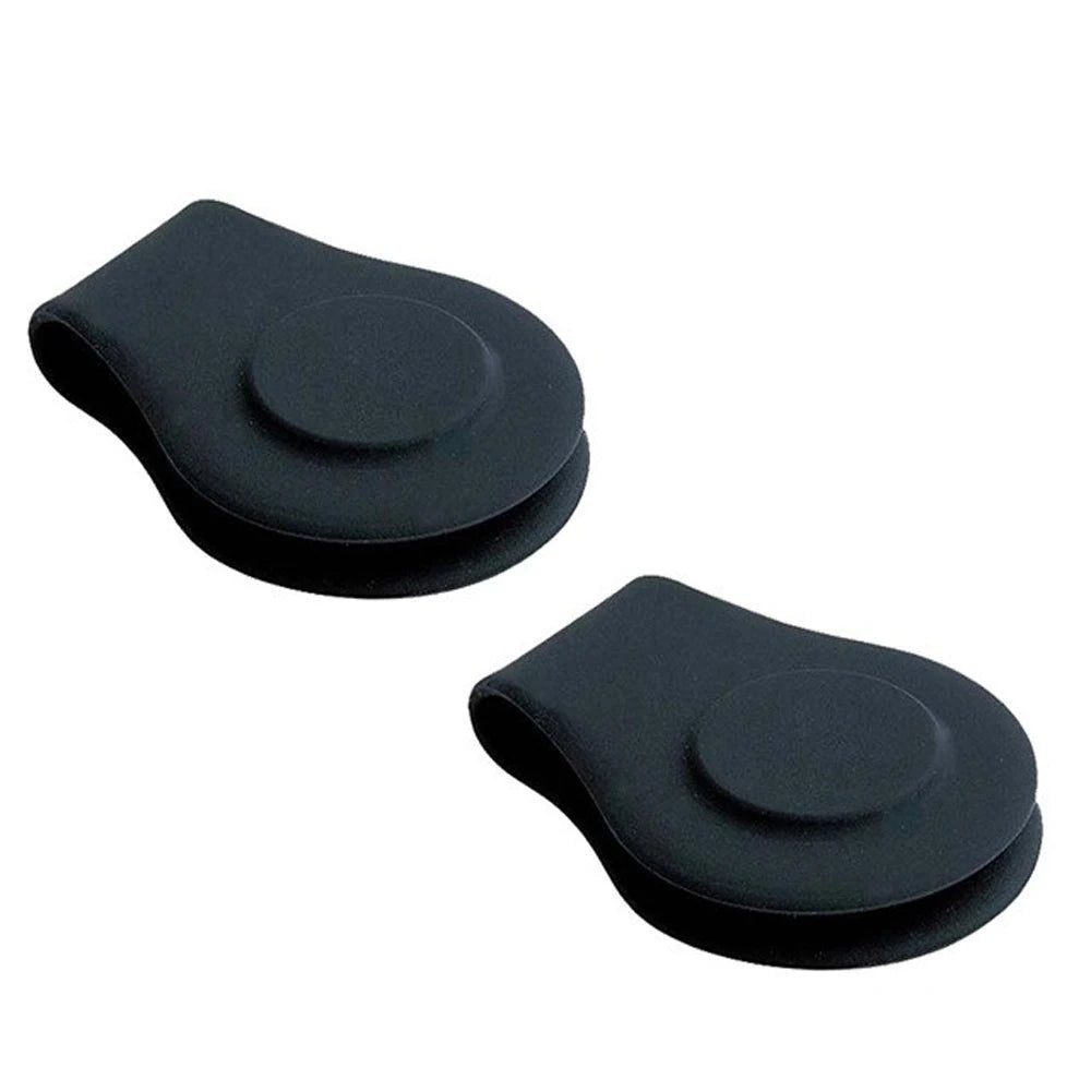 Magnetic Golf Hat Clip & Ball Marker Holder – 2pcs Silicone Golf Hat Clip PLUSH Black