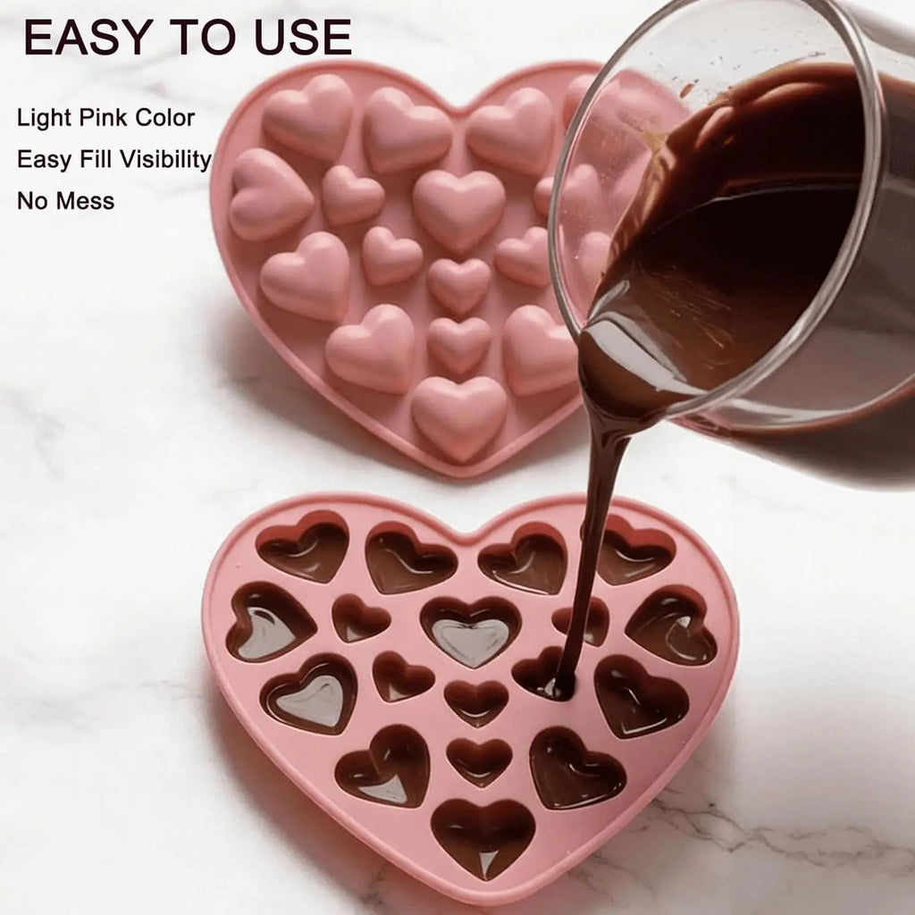 Heart Silicone Chocolate Mold – Candy, Jelly & Cake Baking Silicone Baking Mold PLUSH