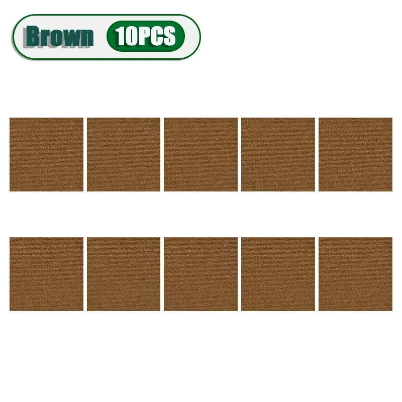 50pcs Peel & Stick Carpet Tiles 30x30cm – DIY Floor Mats Peel & Stick Carpet Tiles PLUSH Brown-10PCS 30X30CM