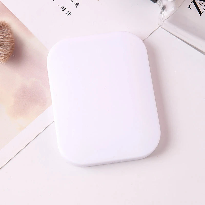 Portable Folding Makeup Mirror with Comb – Pocket Vanity Set Pocket Makeup Mirror PLUSH White